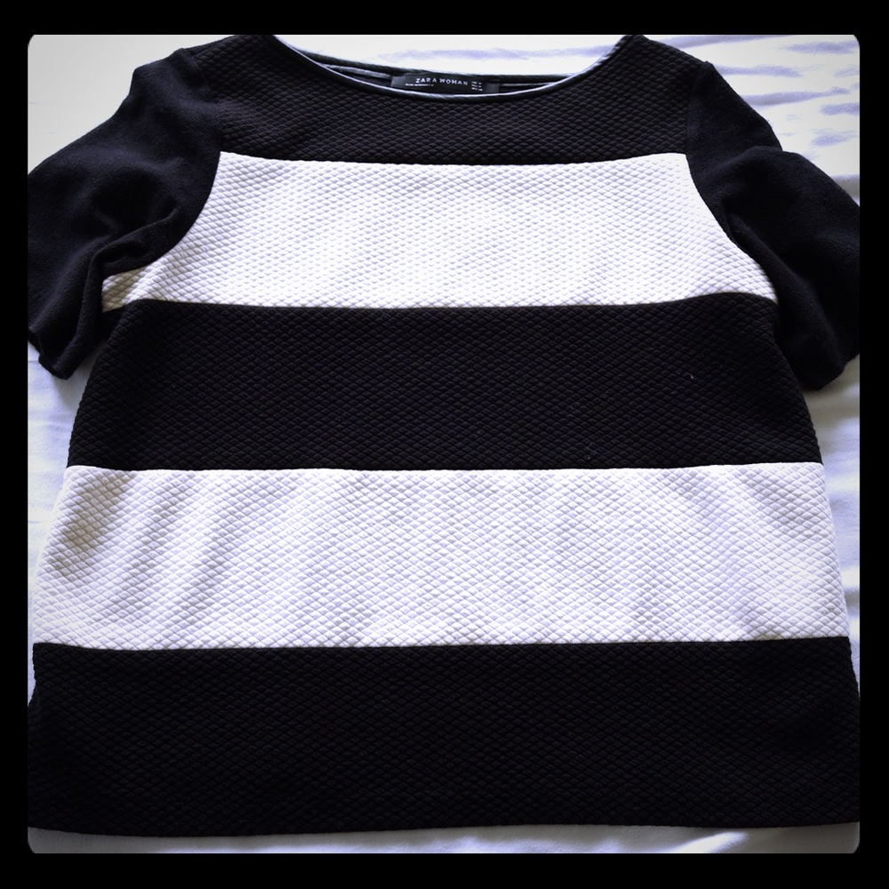 Zara striped shirt-sleeve top