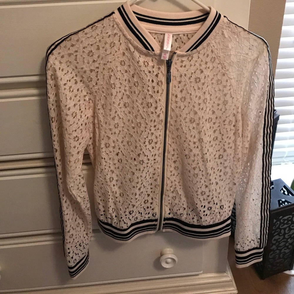 Xhilaration lace  bomber jacket