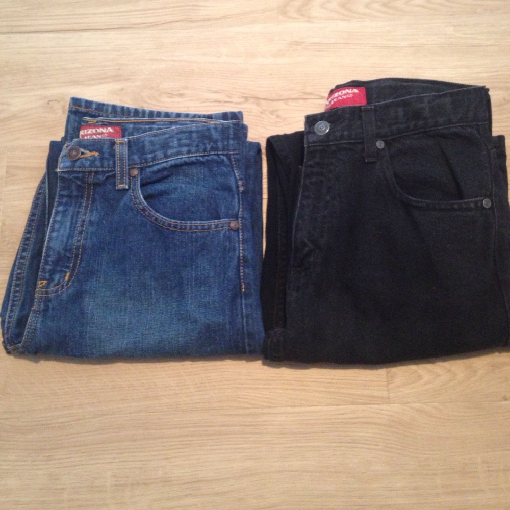 2 Prs Boys 18 Slim Arizona Jeans--Adjustable