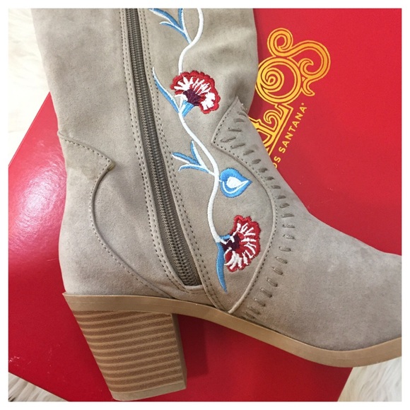 Carlos Alexia Over Knee Embroidered Floral Boots 7 - Picture 8 of 8