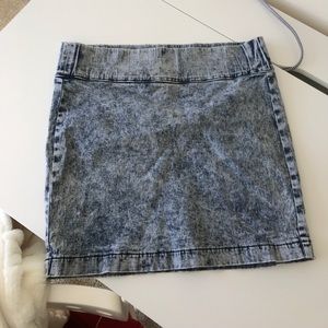 Acid wash denim skirt