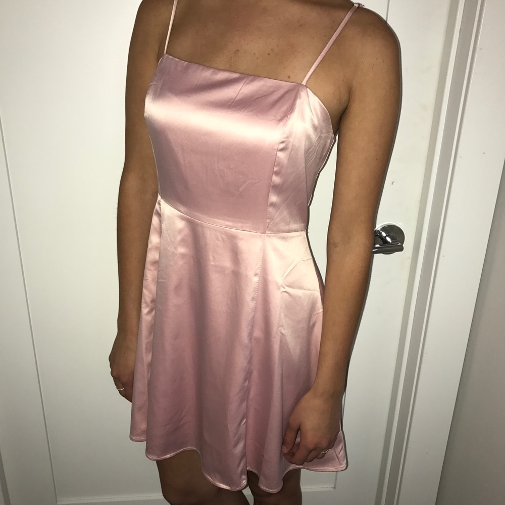 Satin pink dress
