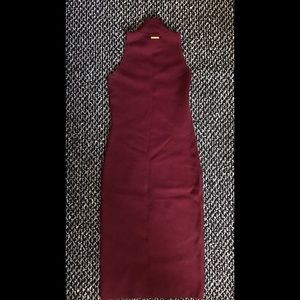 Michael Kors Mock neck fitted midi dress