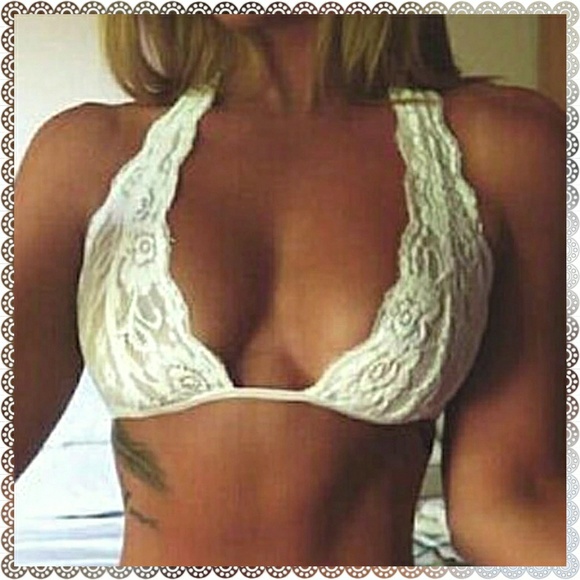 🆕 Lace Halter Bralette Crop Top- Black - Picture 6 of 6