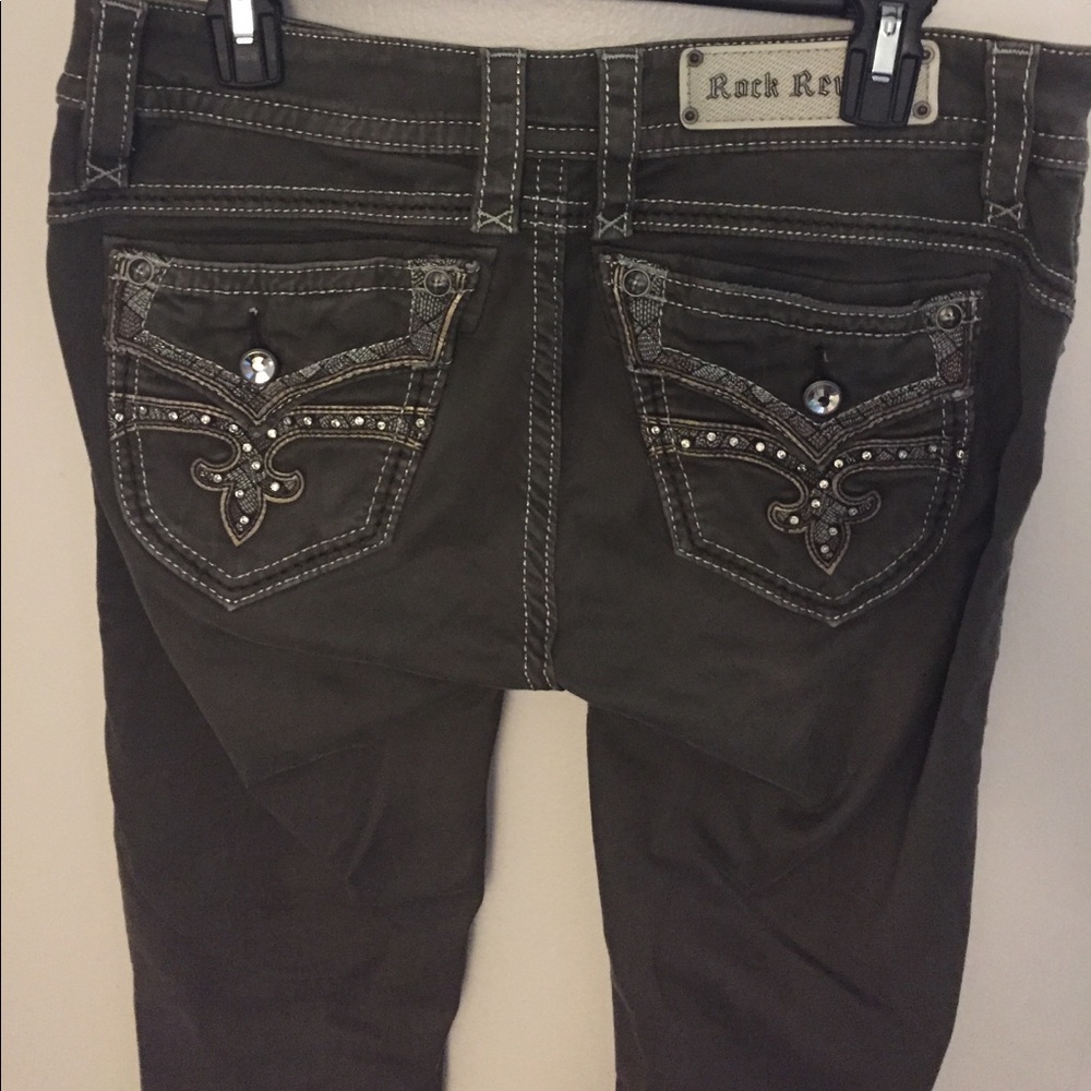 Rock Revival olive green Skinny Jeans