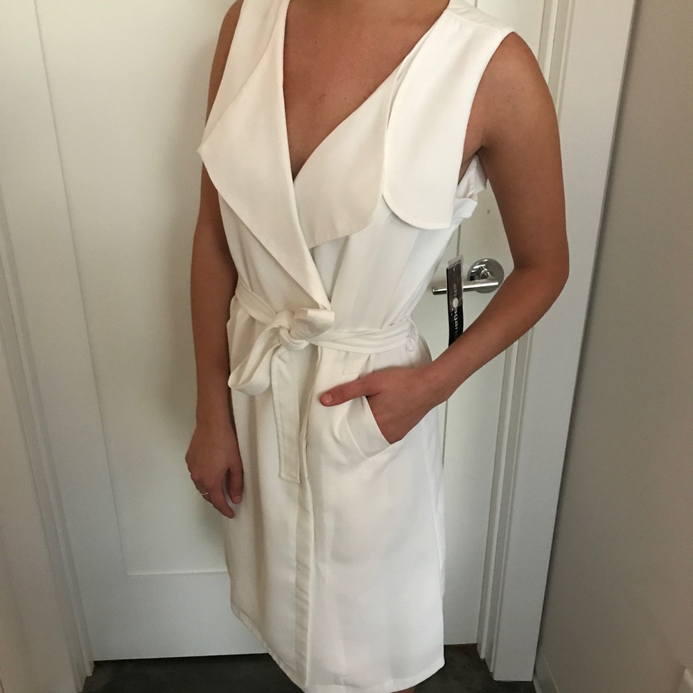 White wrap dress