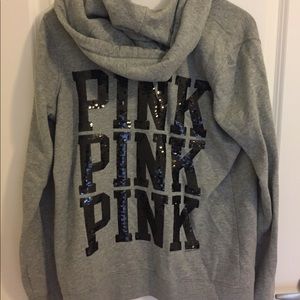 VS Pink zip sequin hoodie