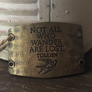 JRR Tolkien Metal Quote band