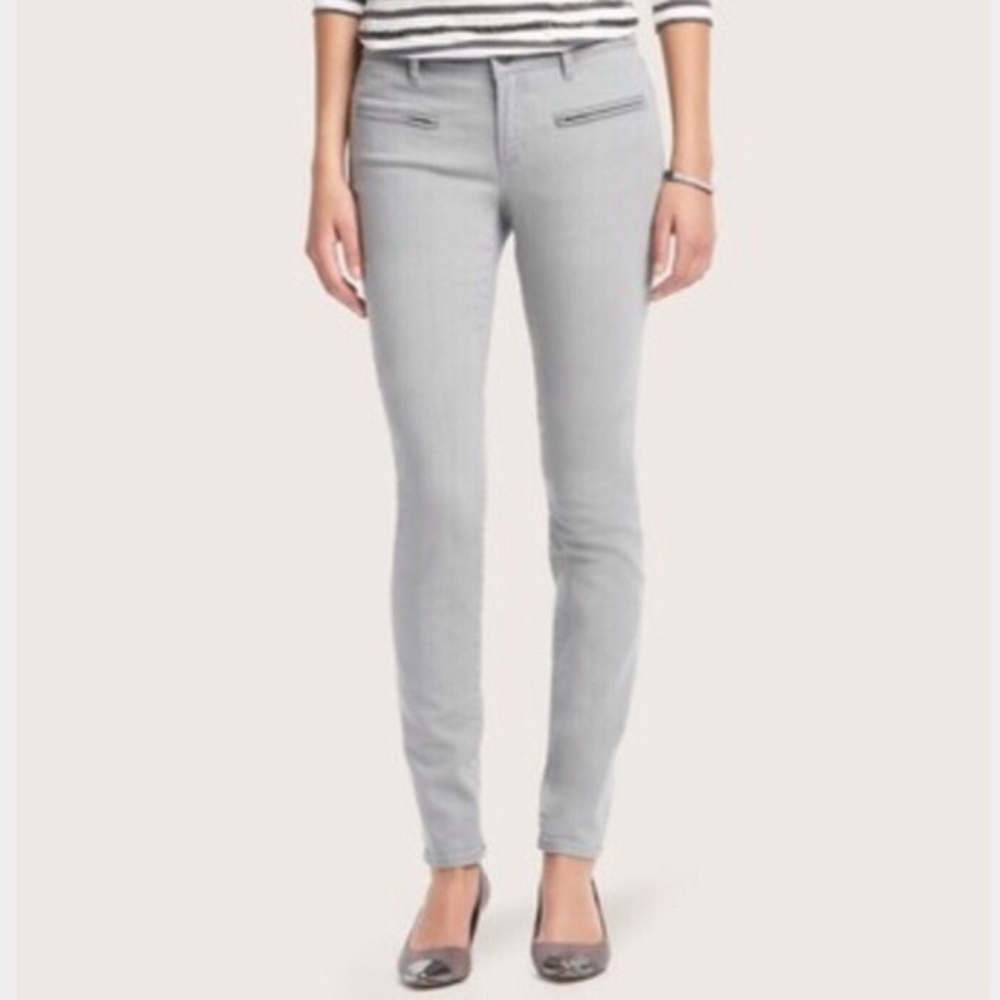 Loft Super Skinny Moto Jeans in Shadow Grey