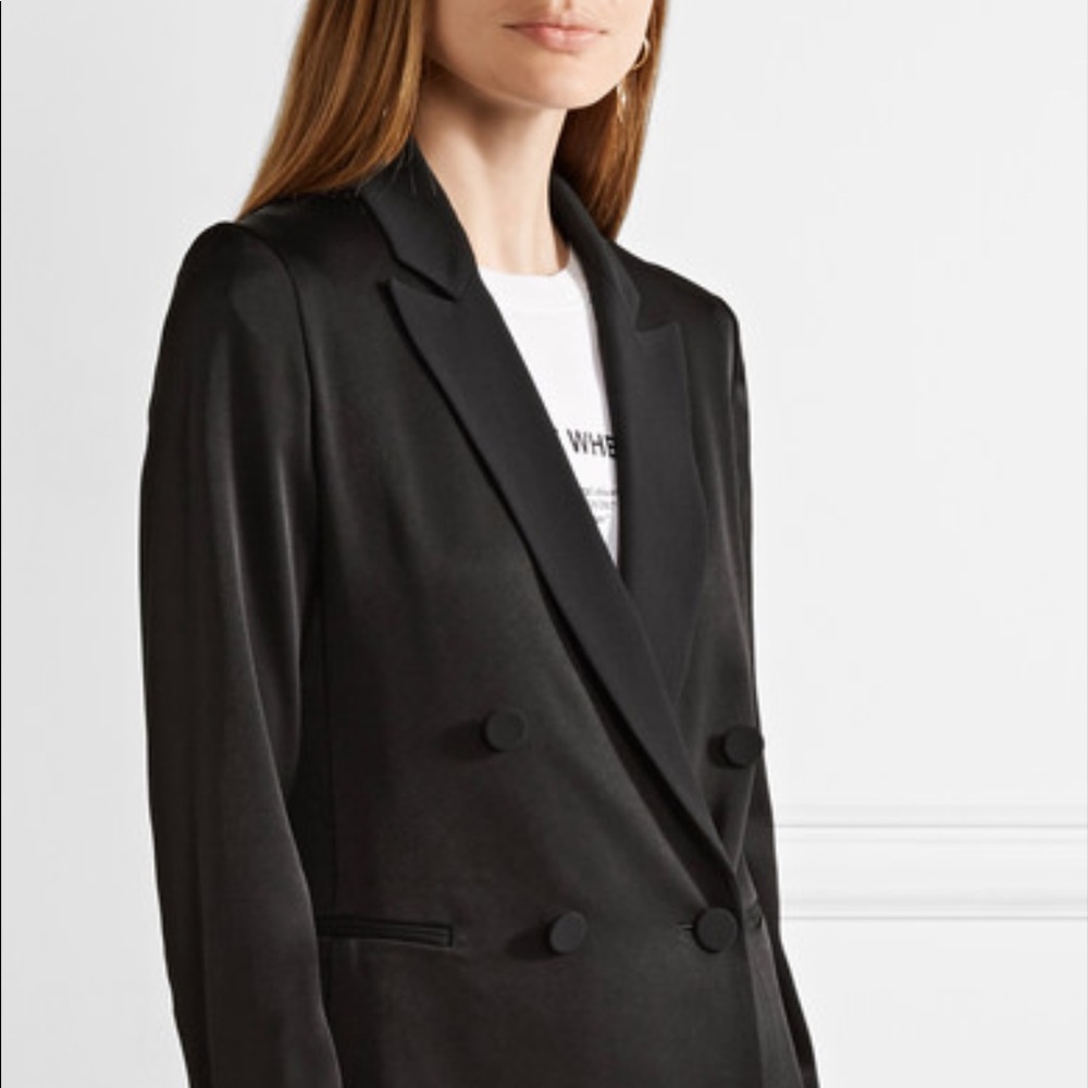 Adler double breasted satin blazer