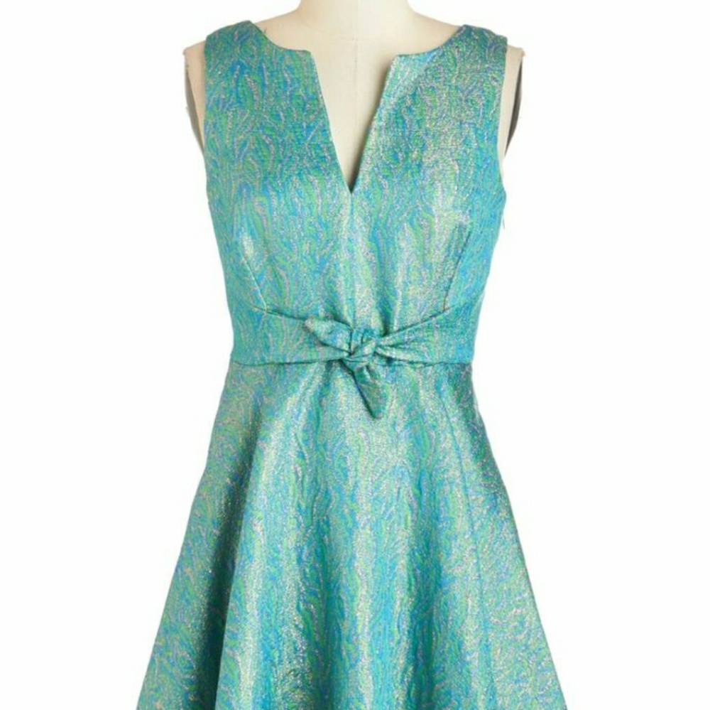 Blue Green Retro Dress - Picture 1 of 4