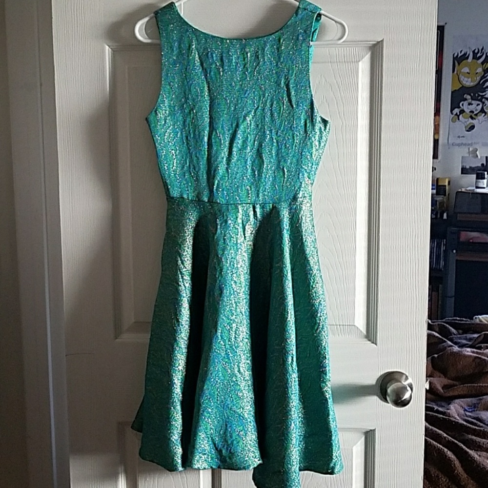 Blue Green Retro Dress - Picture 4 of 4