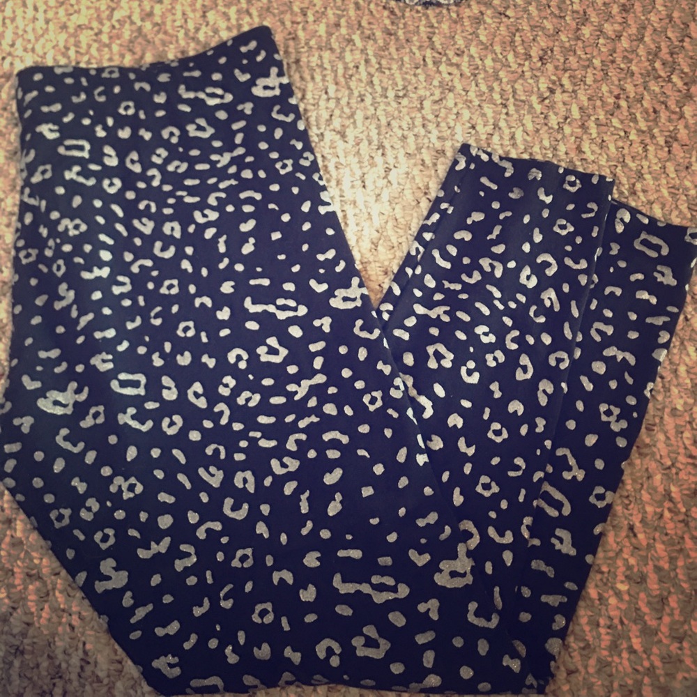 Cheetah Print Sparkly Leggings