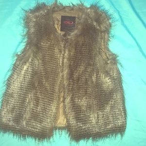 Faux Fur Vest Brown