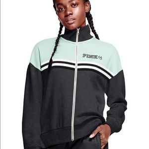 PINK slouchy full zip sweater