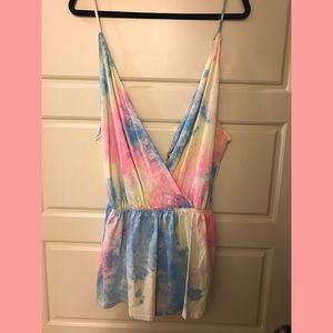 Tie-dye pattern brand new romper.