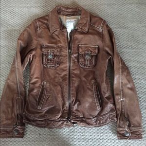 Brown leather jacket