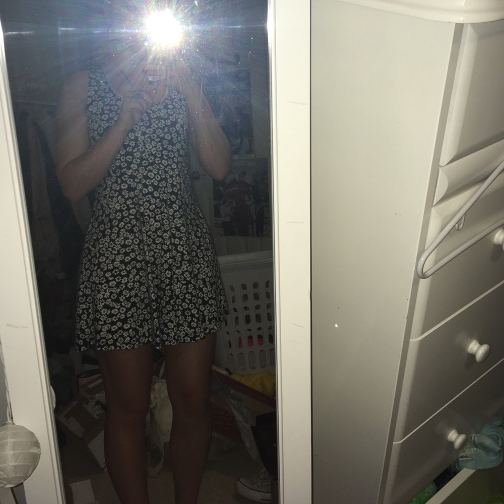 Black and white sunflower dress