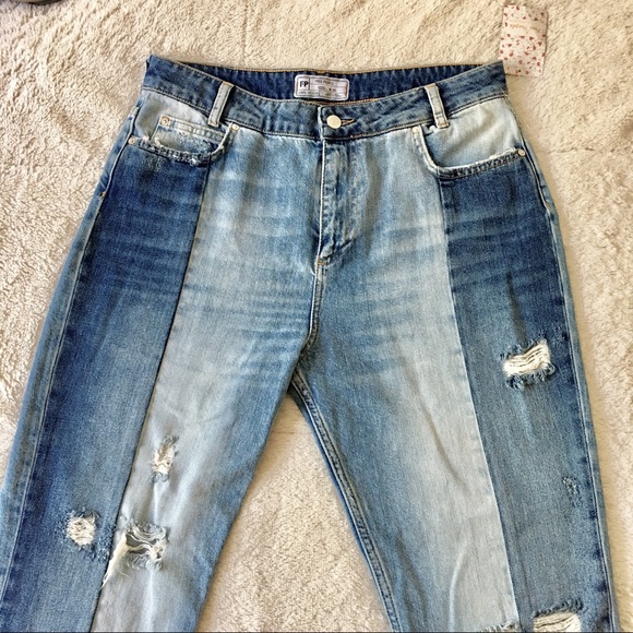 Cutest Free People Patchwork Cropped Jeans - Picture 3 of 3
