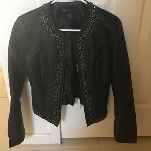 Never worn INC faux leather jacket quilted pattern