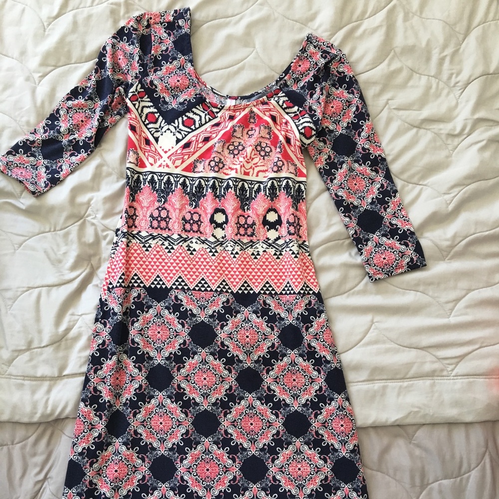 Boho dress, maxi dress, SMALL, beautiful pattern!
