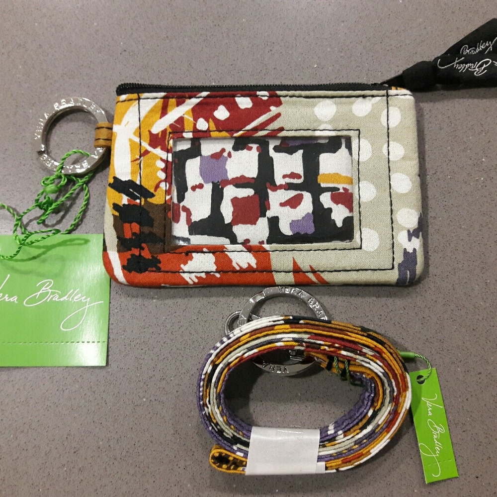 Vera Bradley Zip ID Case Lanyard Set NWT