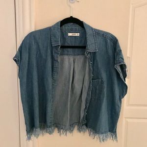 MANGO Vintage Cropped Denim Top