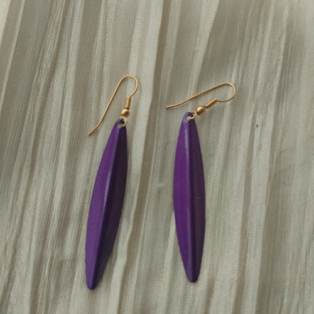 Vintage Purple 80s Earrings