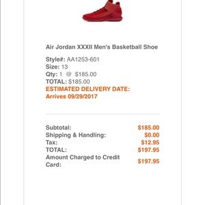 Air Jordan 32 "Rosso Corsa" size 13