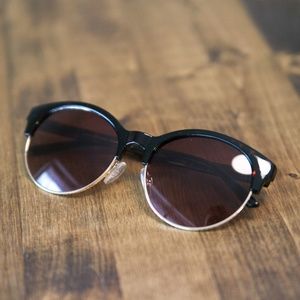 Half-Frame Sunglasses in Tortoise Half-Frame Sunglasses in Tortoise
