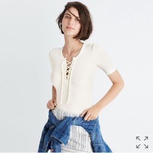 nwot madewell lace up bodysuit