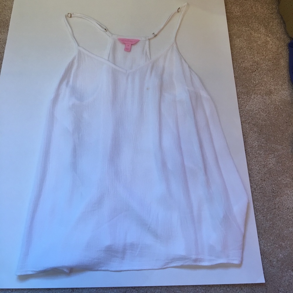 Lilly Pulitzer Dusk Racer back top in resort white