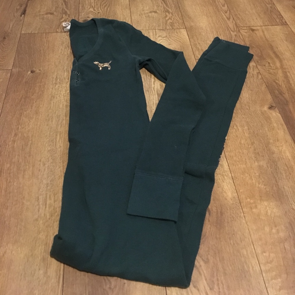 Medium Green Pink Victoria Secret Holiday Onesie