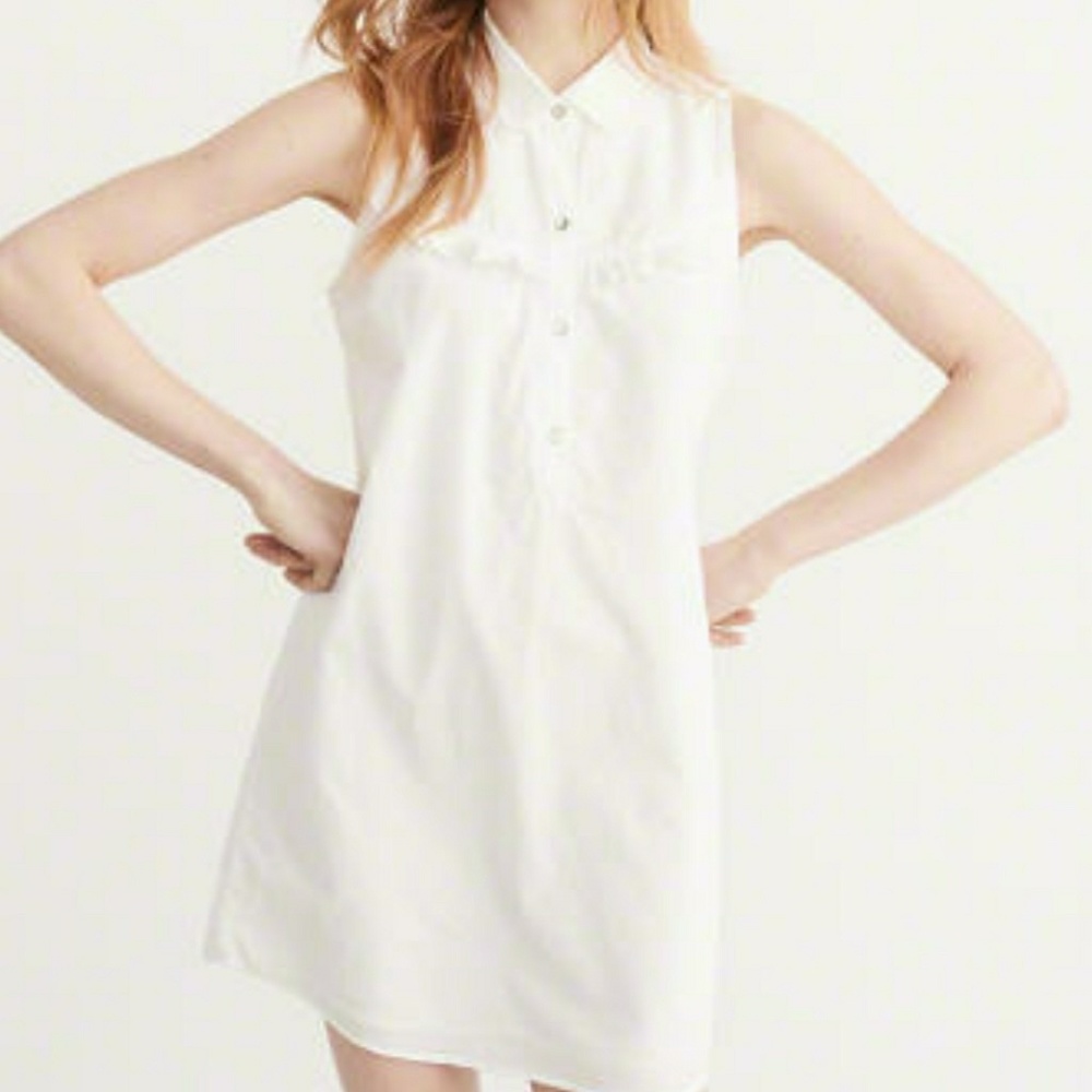 Abercrombie and Fitch White Ruffle Dress