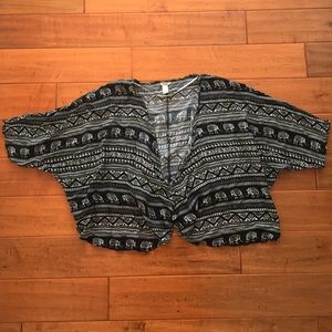 elephant print cardigan