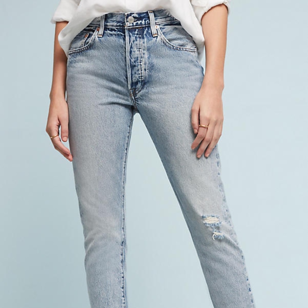Anthropologie Levi 501 Selvedge Skinny Jeans