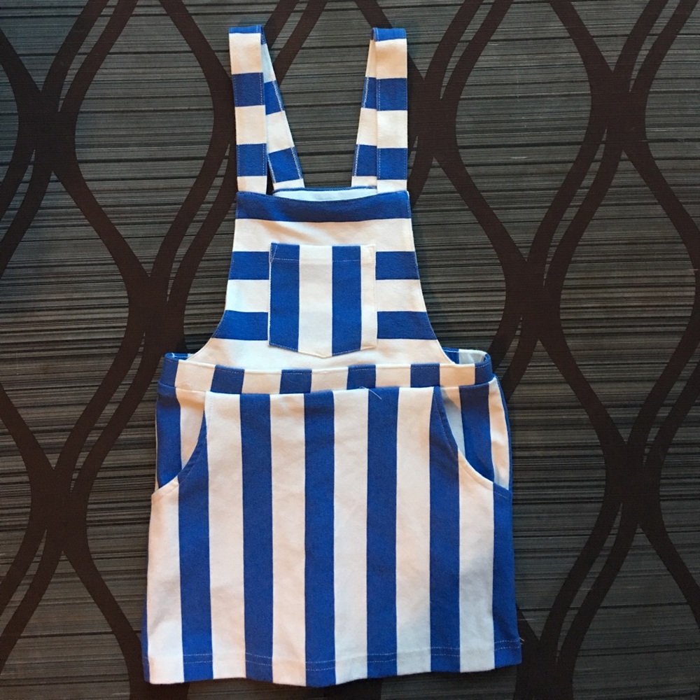 Blue White Striped Jumper Dress