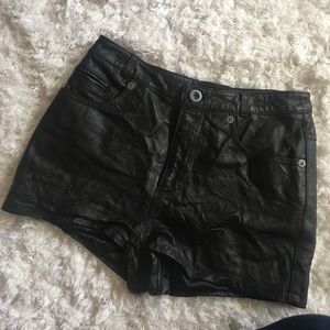 RVCA leather shorts