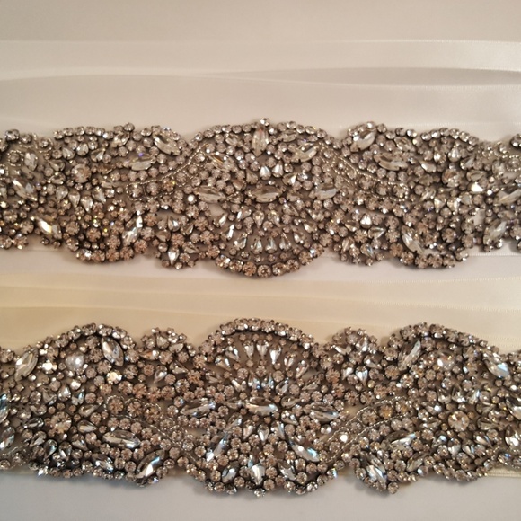 Bridal wedding crystal sash belt main image 4