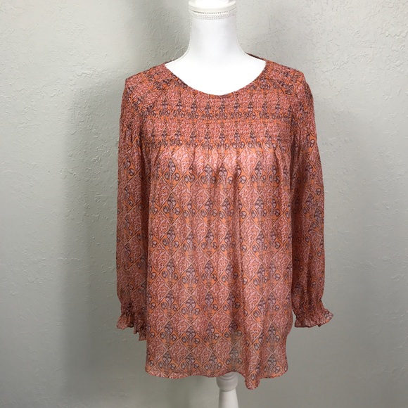 Sundance Tops - {Sundance} Silk Geo Long Sleeve atop