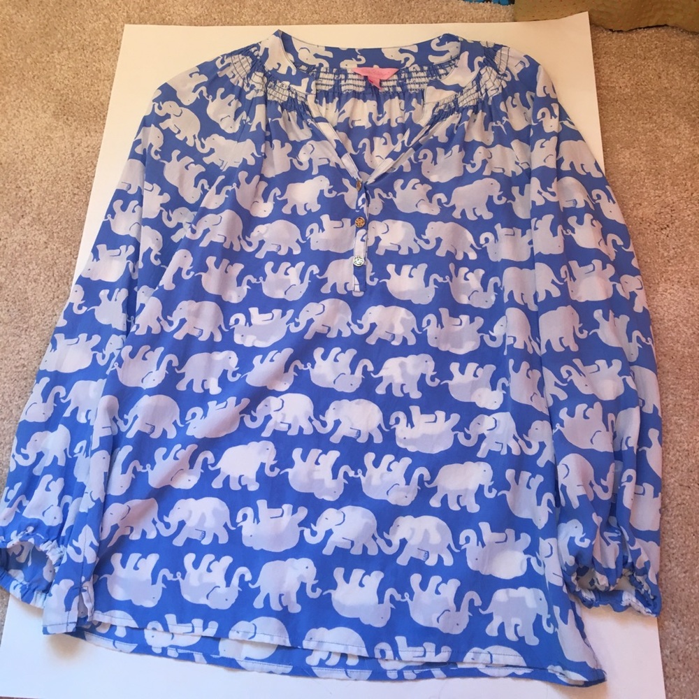 Lilly Pulitzer Elsa top in Tusk In Sun
