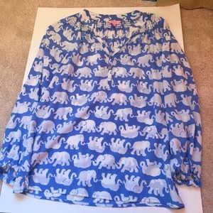 Lilly Pulitzer Elsa top in Tusk In Sun