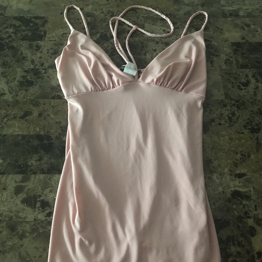 beige Madison' strap top with neck strap