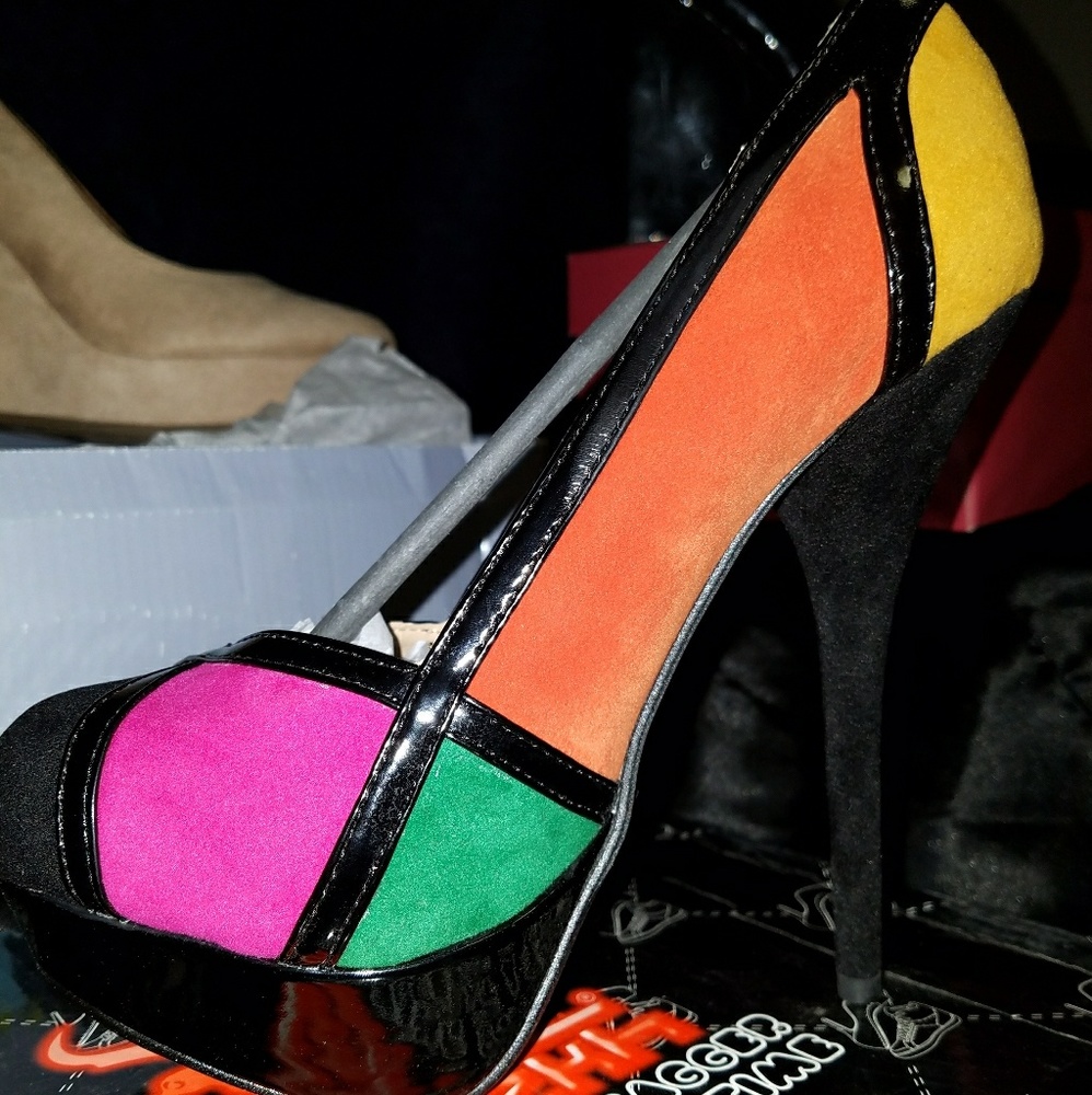 New in box Multi Color Suede Shoes