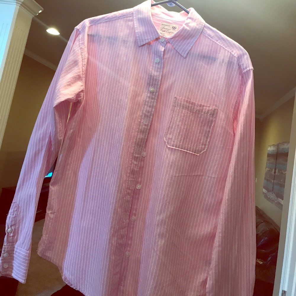 American Eagle Women's Button Down Shirt XS PINK