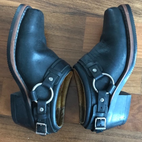 Harley Davidson biker mules w silver Harness sz 7 - Picture 5 of 8