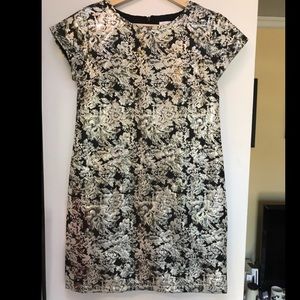 Fun metallic jacquard shift dress