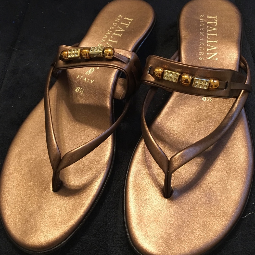 Italian Shoemakers Dressy Bronze Sandals