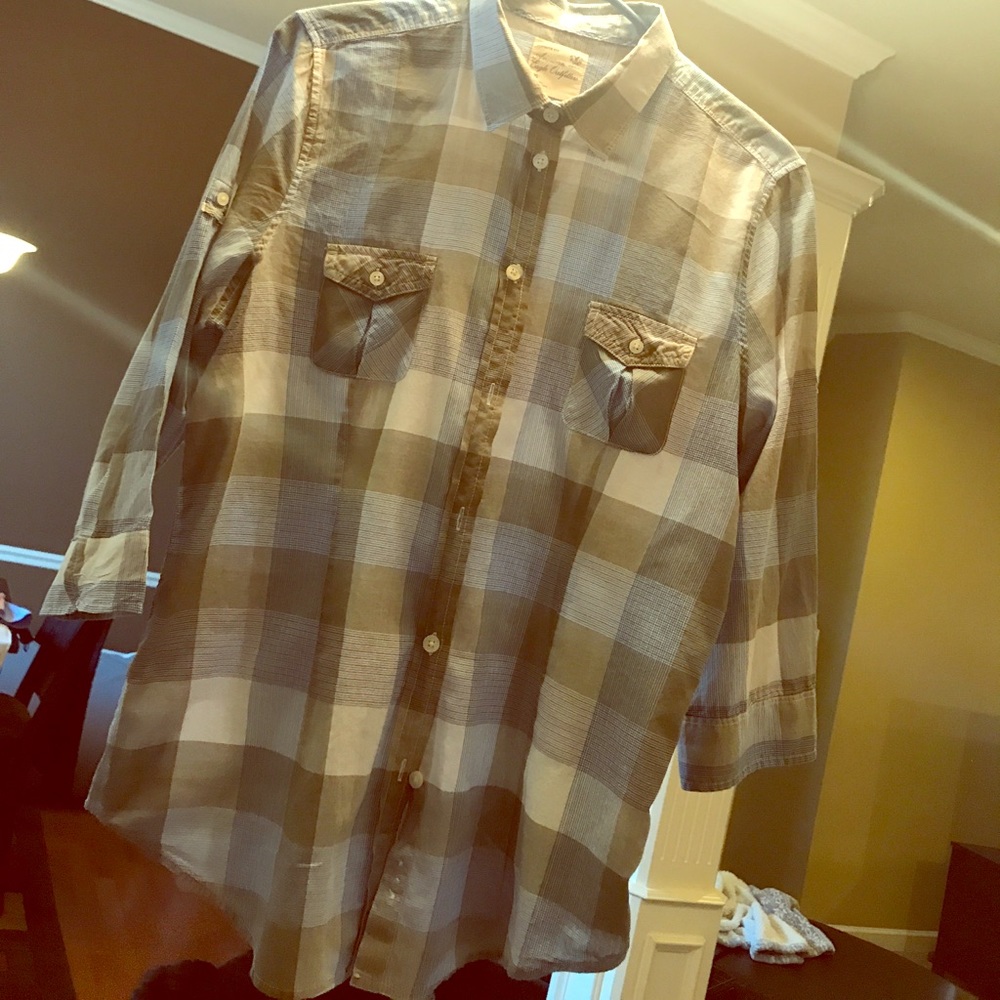 American Eagle Women's Shirt Plaid Checkered SOFT