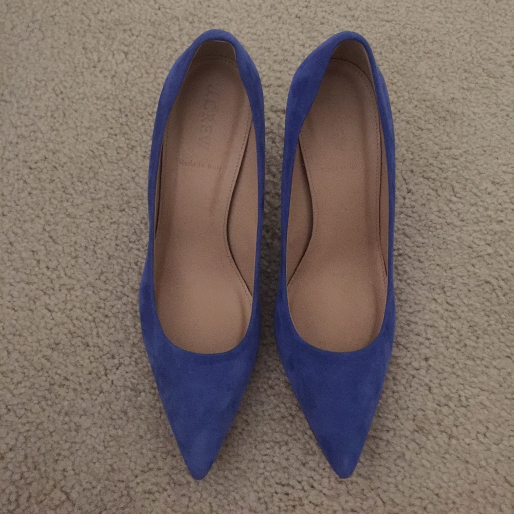 J.Crew Royal Blue Suede Heels Size 6.5